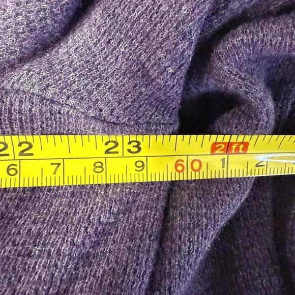 Vince Waffle Knit Thermal Lined Zip Hoodie Dark Purple Long Sleeve Mens Sz Large - Picture 10 of 10